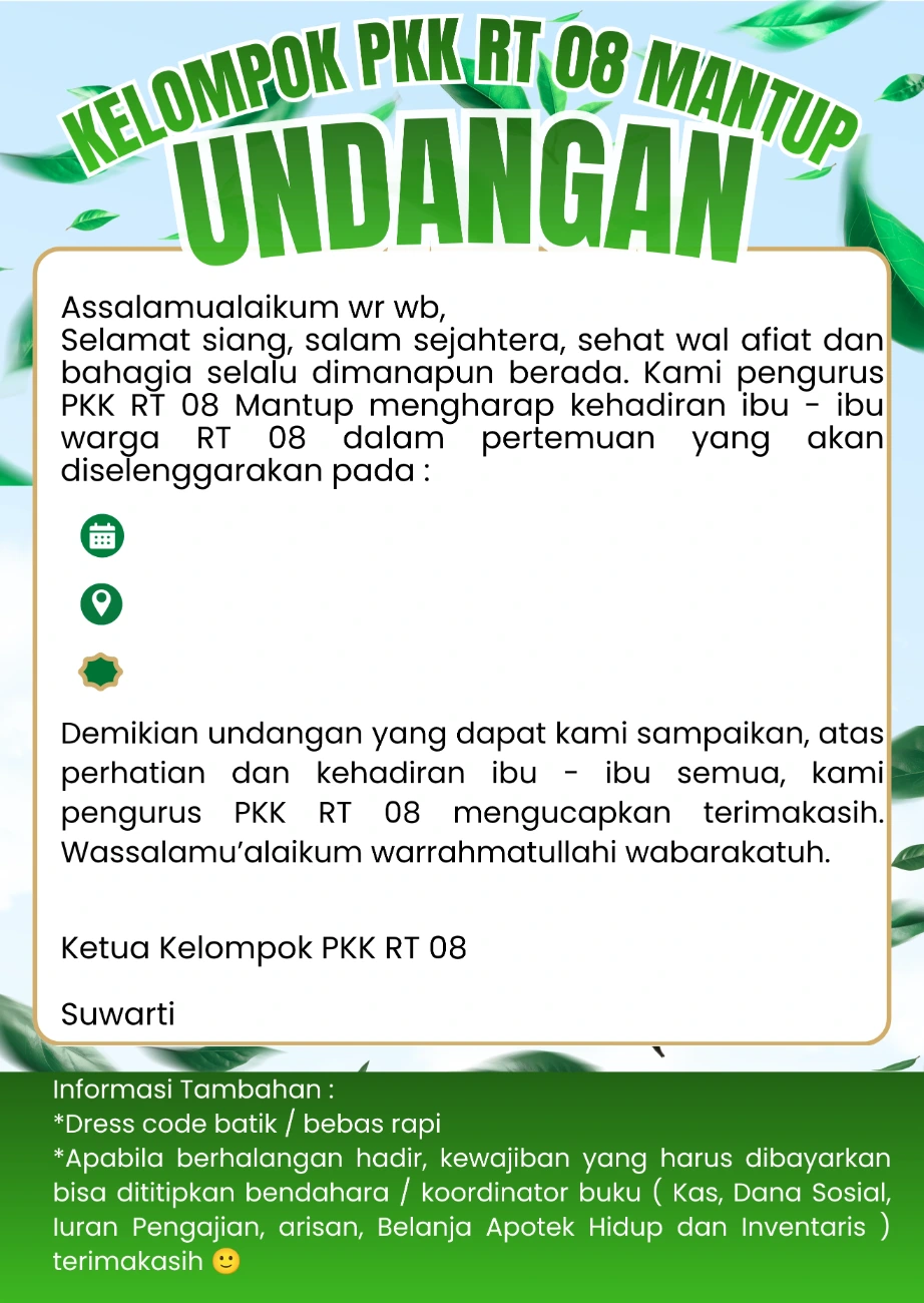 Template Rutin PKK RT